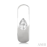 1/4 Ctw Bezel Set Pear Cut Diamond Fashion Huggie Earrings in 14K White Gold